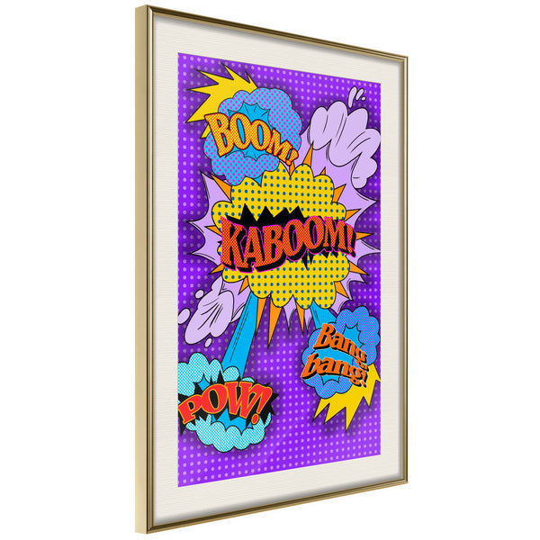 Poster - Kaboom! Boom! Pow!  - goud passepartout