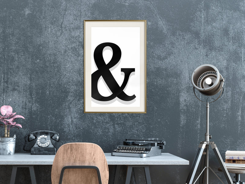 Poster - Ampersand's Shadow  - goud passepartout