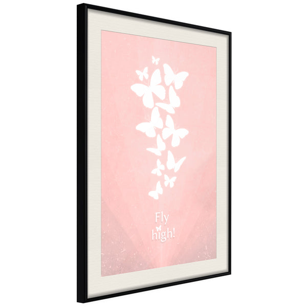 Poster - Butterfly Dream  - zwart passepartout