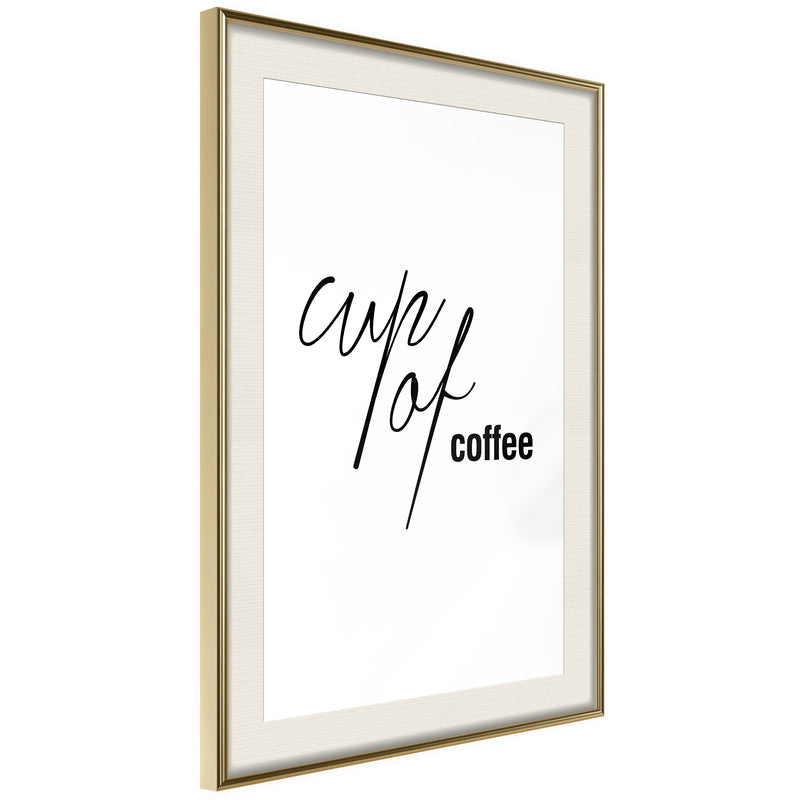 Poster - Caffeine Needed  - goud passepartout