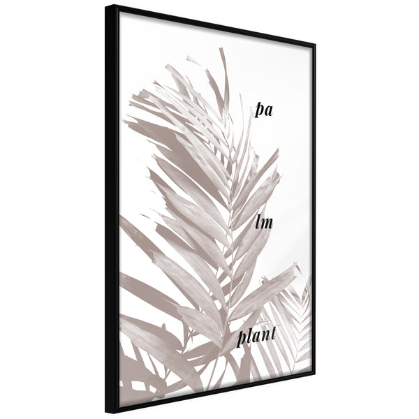 Poster - Beige Palm  - zwart