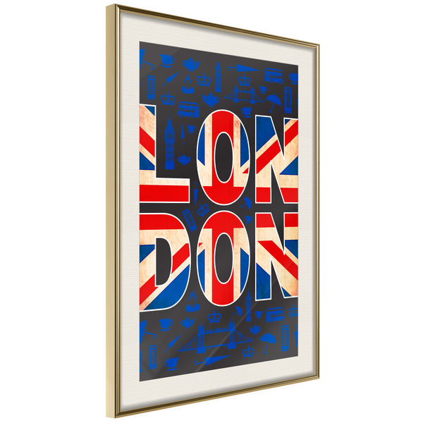 Poster - London  - goud passepartout