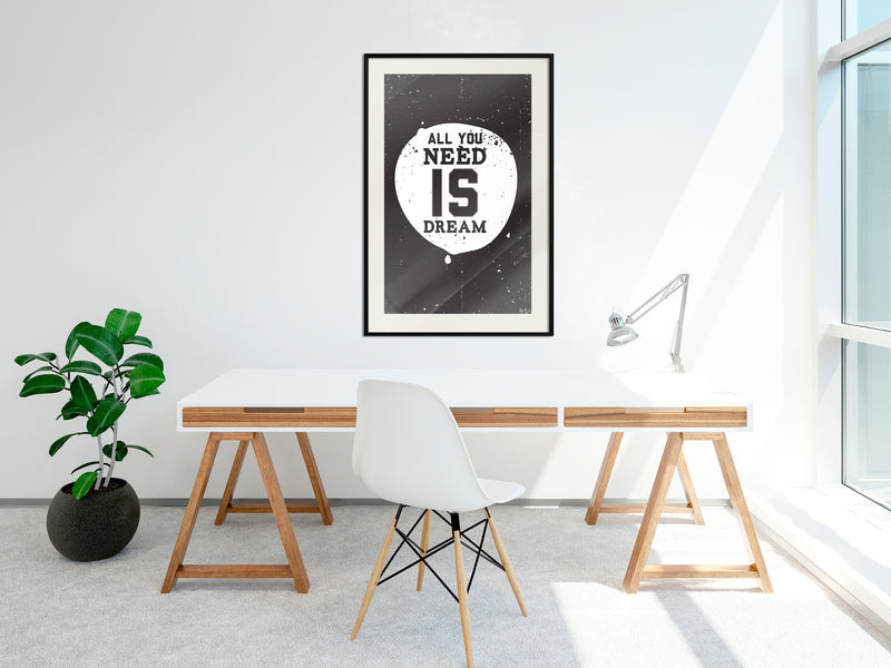 Poster - All You Need  - zwart passepartout