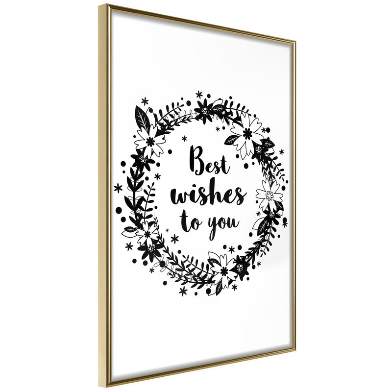 Poster - Best Wishes  - goud