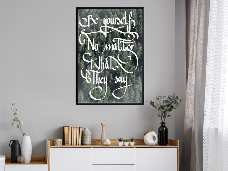 Poster - Be Yourself  - zwart