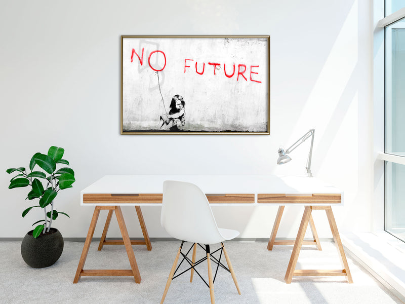 Poster - Banksy: No Future  - goud