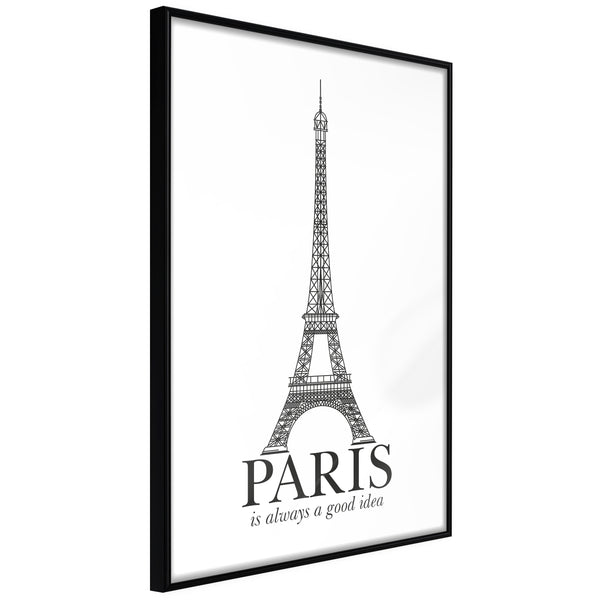 Poster - Eiffel Tower  - zwart