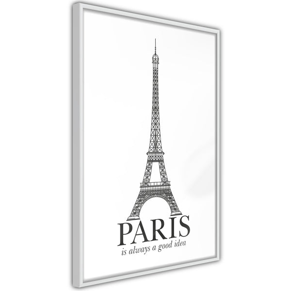 Poster - Eiffel Tower  - wit