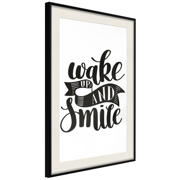 Poster - Wake Up  - zwart passepartout