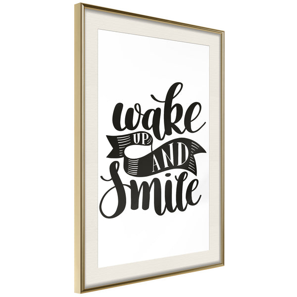 Poster - Wake Up  - goud passepartout