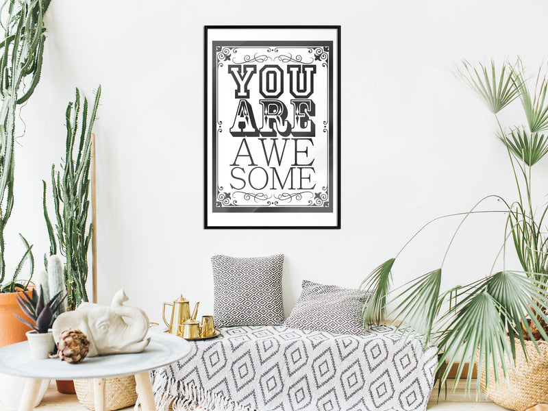 Poster - You Are Awesome  - zwart