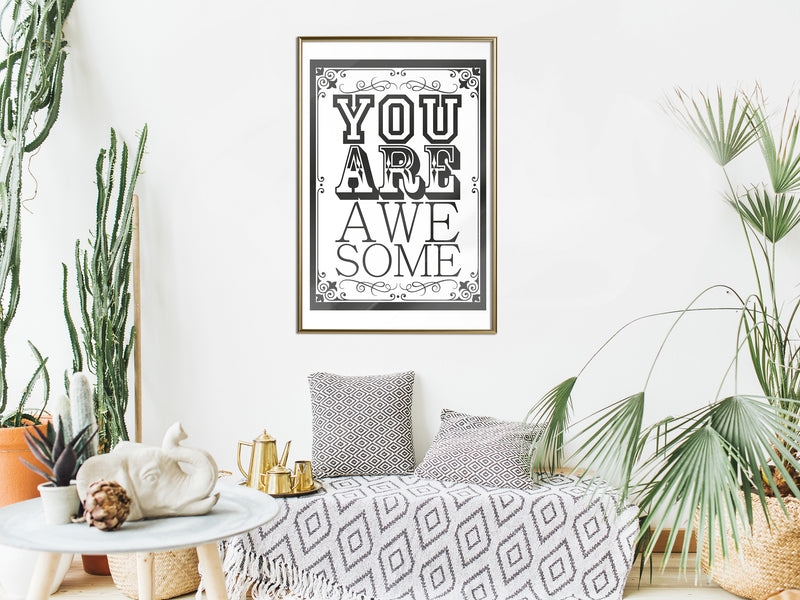 Poster - You Are Awesome  - goud
