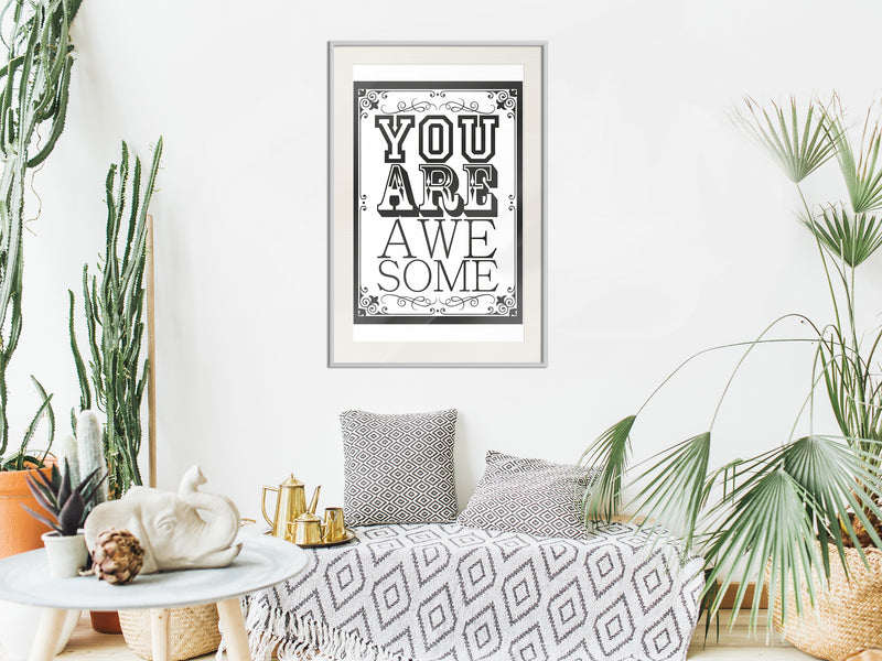 Poster - You Are Awesome  - wit passepartout