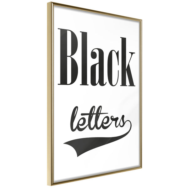 Poster - Black Lettering  - goud