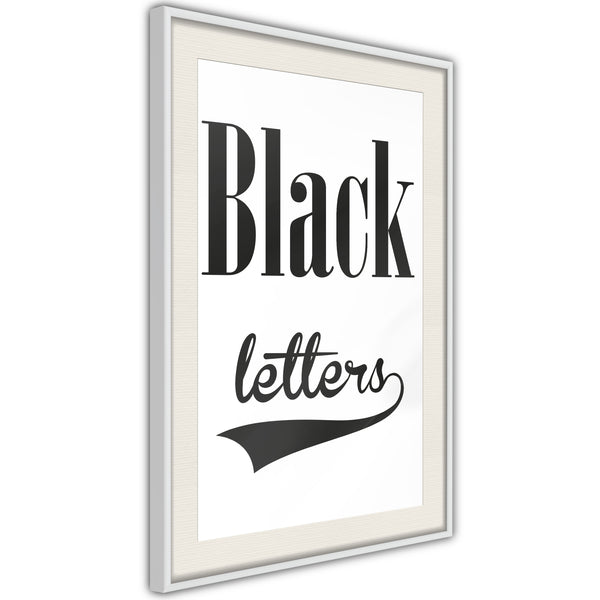 Poster - Black Lettering  - wit passepartout