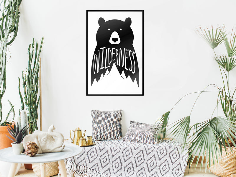 Poster - Wild Bear  - zwart