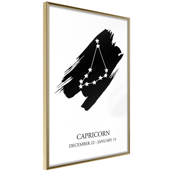 Poster - Zodiac: Capricorn I  - goud