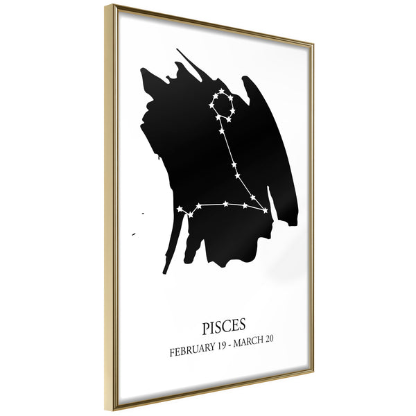 Poster - Zodiac: Pisces I  - goud