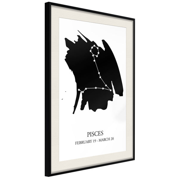 Poster - Zodiac: Pisces I  - zwart passepartout