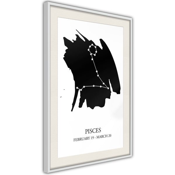 Poster - Zodiac: Pisces I  - wit passepartout