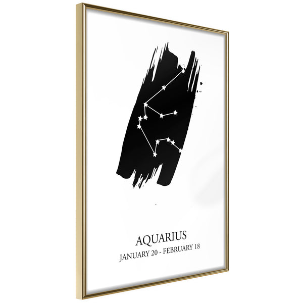 Poster - Zodiac: Aquarius I  - goud