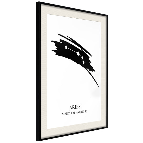 Poster - Zodiac: Aries I  - zwart passepartout