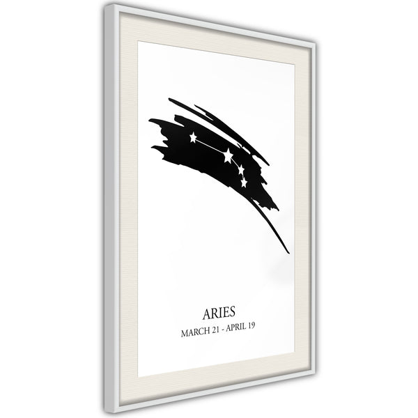 Poster - Zodiac: Aries I  - wit passepartout