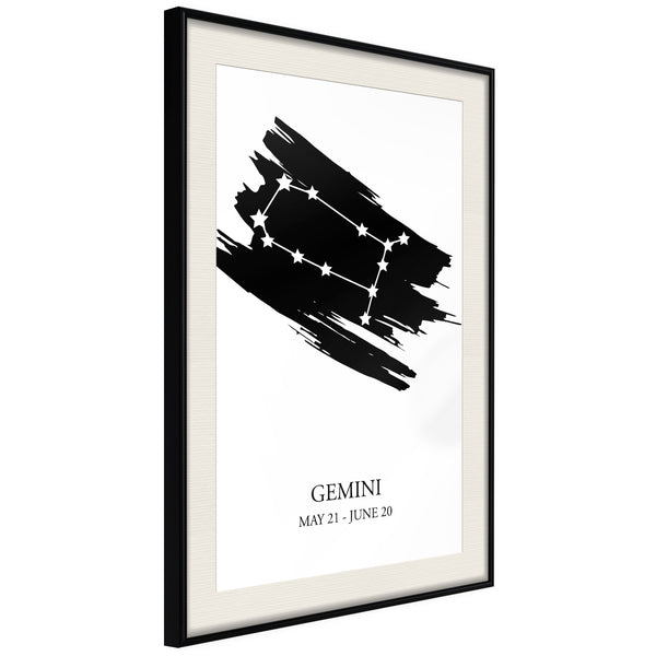 Poster - Zodiac: Gemini I  - zwart passepartout