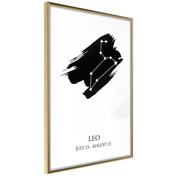 Poster - Zodiac: Leo I  - goud