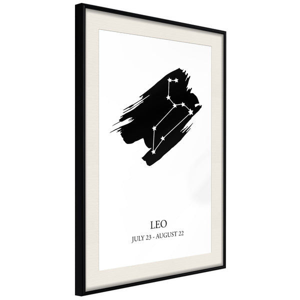 Poster - Zodiac: Leo I  - zwart passepartout