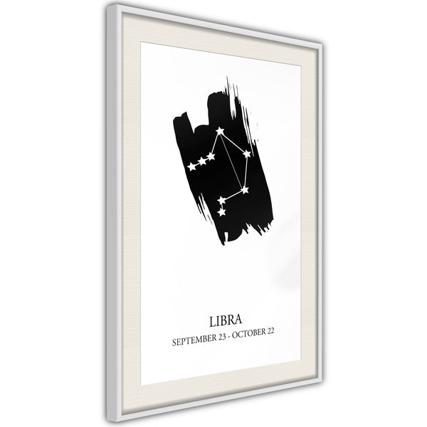 Poster - Zodiac: Libra I  - wit passepartout