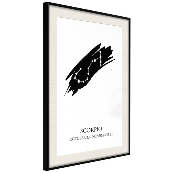 Poster - Zodiac: Scorpio I  - zwart passepartout