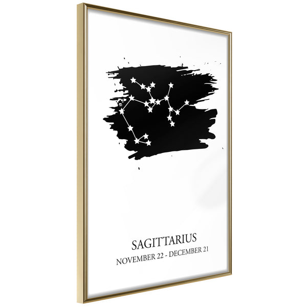Poster - Zodiac: Sagittarius I  - goud
