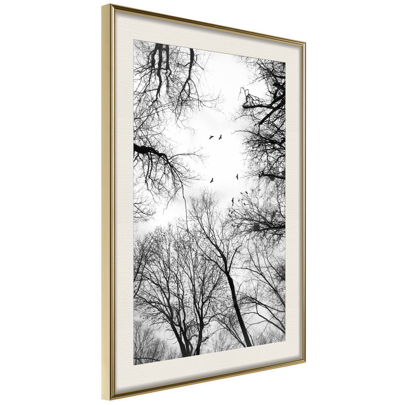 Poster - Treetops  - goud passepartout