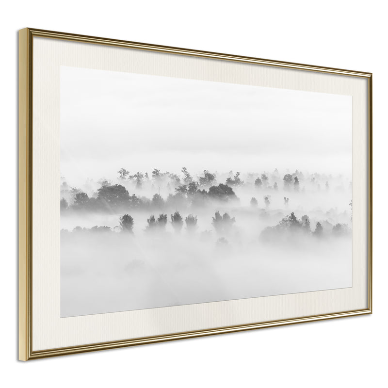 Poster - Fog Over the Forest  - goud passepartout