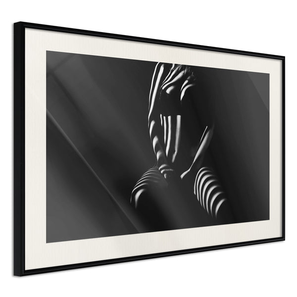 Poster - Blinds Shadow  - zwart passepartout