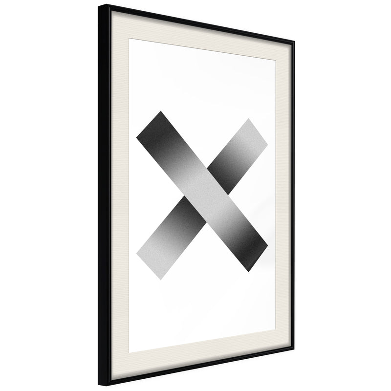 Poster - X  - zwart passepartout