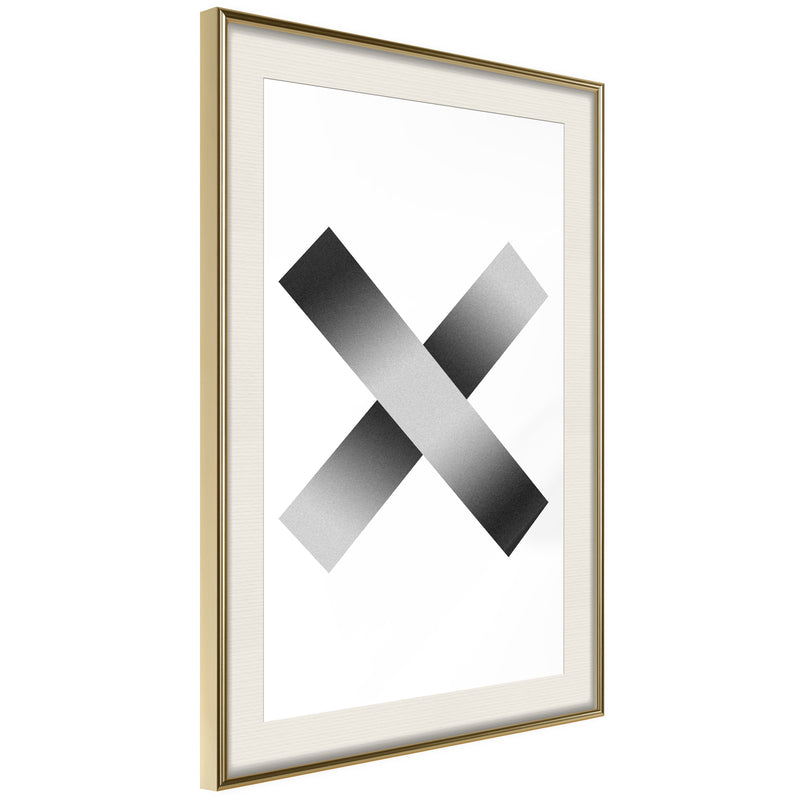 Poster - X  - goud passepartout