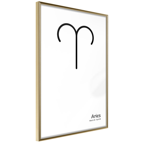 Poster - Zodiac: Aries II  - goud