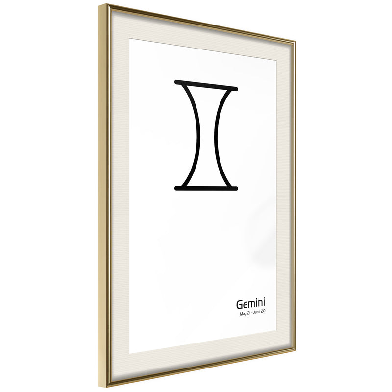 Poster - Zodiac: Gemini II  - goud passepartout