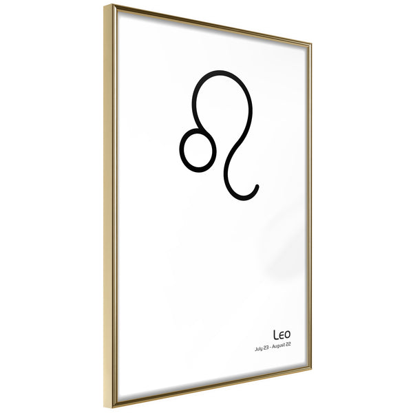 Poster - Zodiac: Leo II  - goud