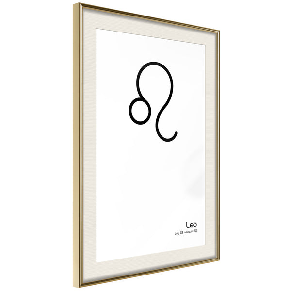 Poster - Zodiac: Leo II  - goud passepartout