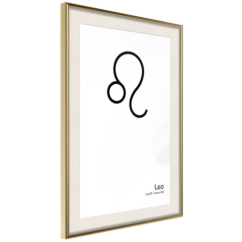 Poster - Zodiac: Leo II  - goud passepartout