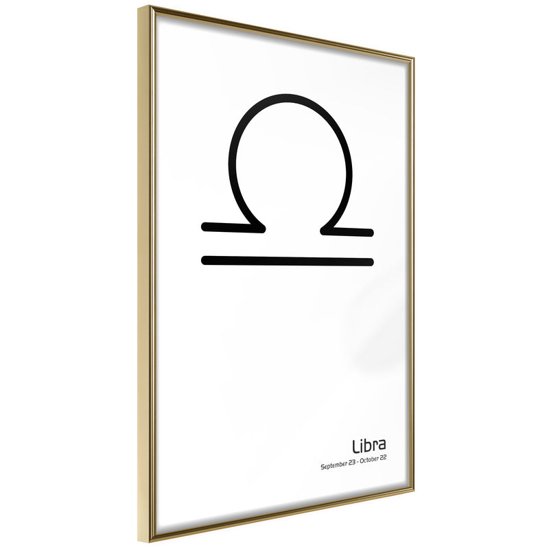 Poster - Zodiac: Libra II  - goud