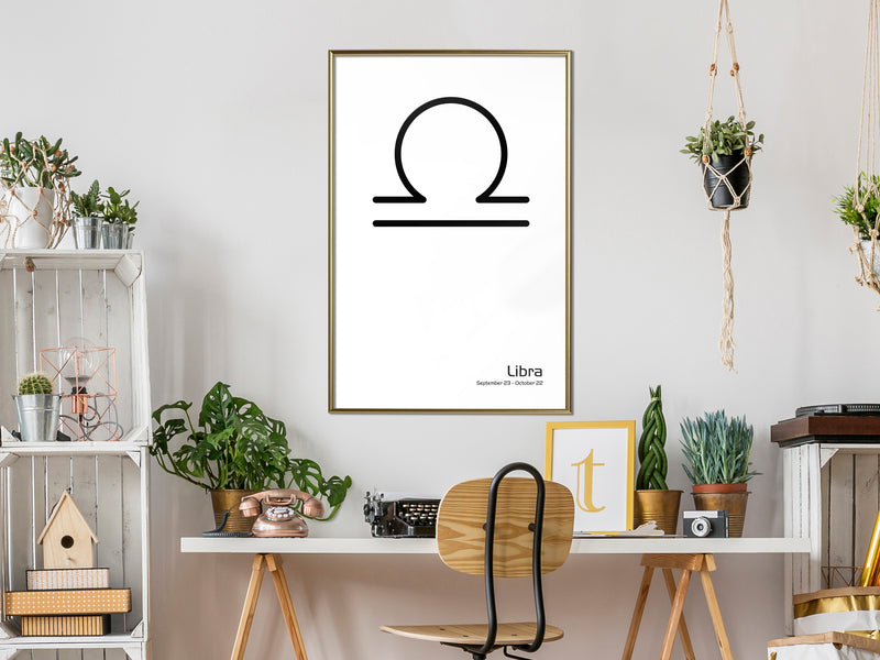 Poster - Zodiac: Libra II  - goud