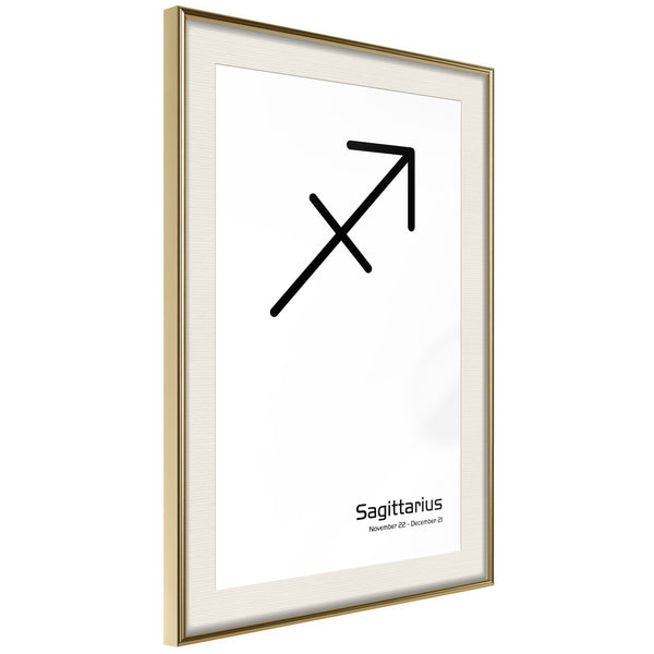 Poster - Zodiac: Sagittarius II  - goud passepartout