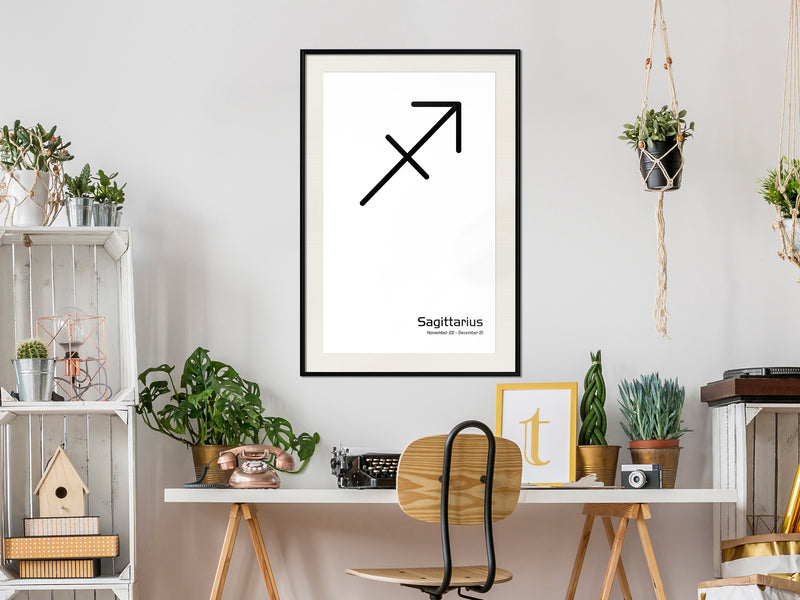 Poster - Zodiac: Sagittarius II  - zwart passepartout