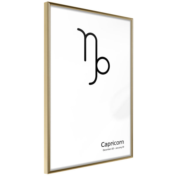 Poster - Zodiac: Capricorn II  - goud