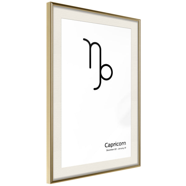 Poster - Zodiac: Capricorn II  - goud passepartout