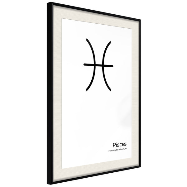 Poster - Zodiac: Pisces II  - zwart passepartout